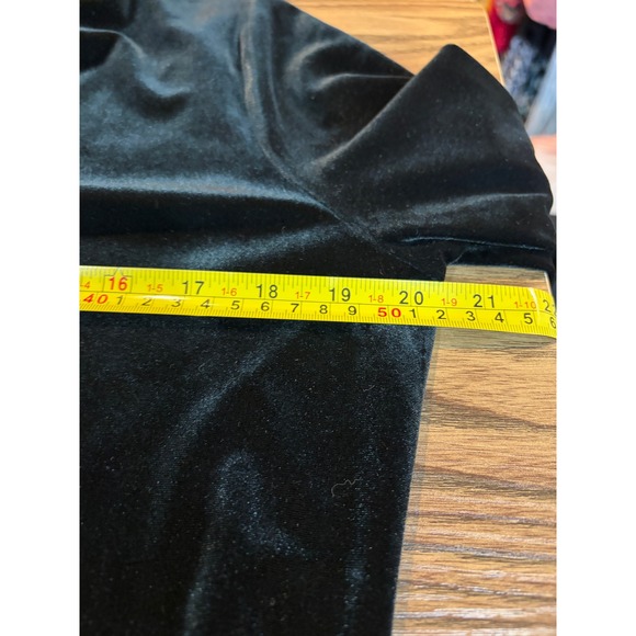 Talbots Black Velvet Mock Neck Top Stretch Petite M - Picture 9 of 10